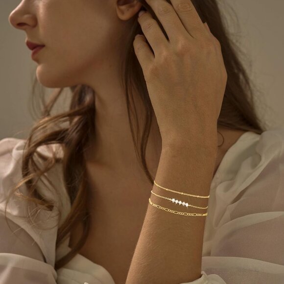 Silver Bracelets for Women, Dainty Stackable Silver Bracelets for Women Trendy S - Picture 3 of 8